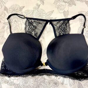 Marilyn Monroe Racerback Black Lace, Push-Up Bra 36D NWOT